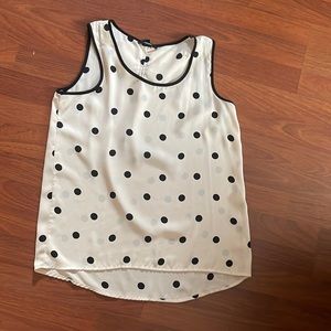 Very beautiful pale beige blouse with black polka dots